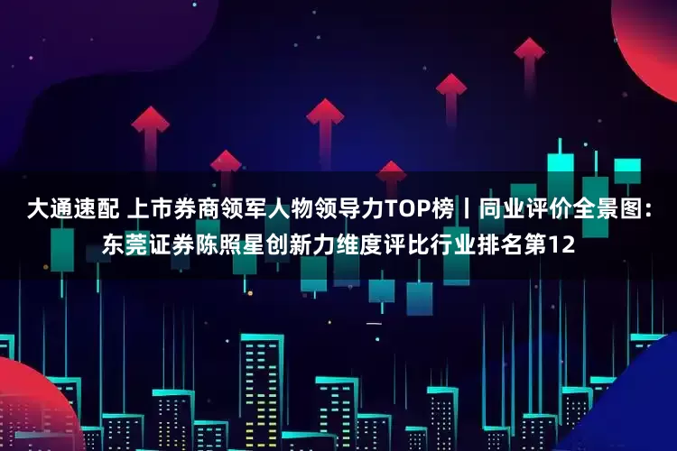 大通速配 上市券商领军人物领导力TOP榜丨同业评价全景图：东莞证券陈照星创新力维度评比行业排名第12